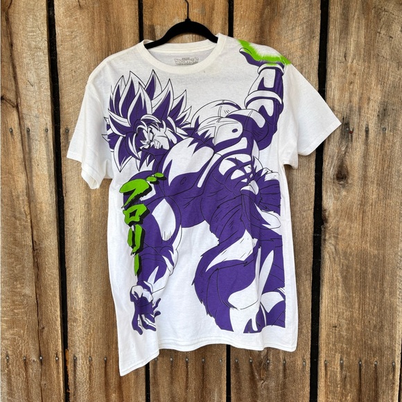 Dragon BallSuperBrolyGoku Graphic T-Shirt Purple Green Men's Sz M Toei Animation - Picture 5 of 5